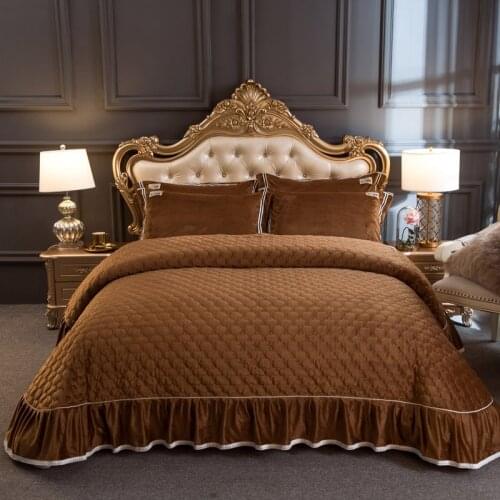 New Dark blue purple gray white pink red 3pcs fleece fabric Bedspread and pillowcase blanket Duvet Quilt bed cover