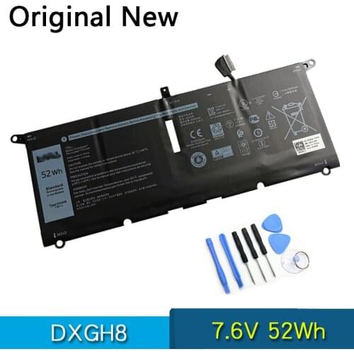 NEW Original DXGH8 Laptop Battery For Dell XPS 13 9380 9370 7390 Inspiron 7390 2-in-1 7490 7.6V 5.2Wh H754V G8VCF 0H754V