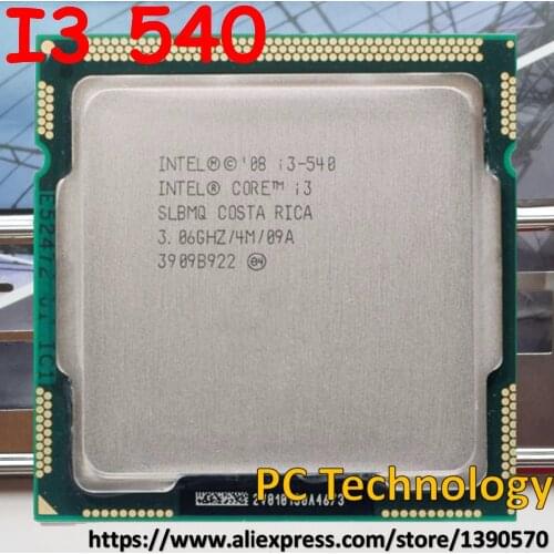 Original Intel I3 540 CPU Core I3-540 CPU/ 3.06GHz/ LGA1156 /4MB/ Dual-Core/ processor Free shipping Delivery within 1 day