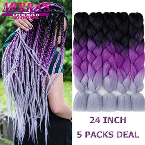 Ombre Braiding Hair Long Jumbo Braids High Temperature Fiber Synthetic Hair Extension or Twist Braiding Hair Mirras Mirror