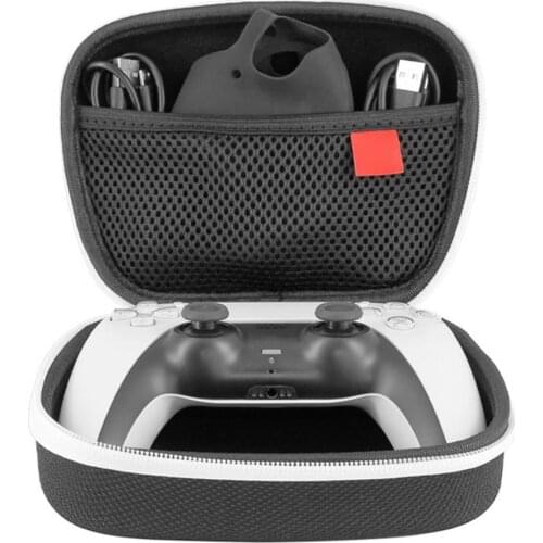 Portable EVA Hard Shell Carrying Case with Wrist Strap For PS5 Dual Sense PS4 Controller Storage Bag Waterproof Accesssory