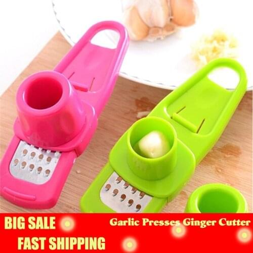 Stainless Steel PP Garlic Presses Ginger Cutter Color Plastic Grinding Microplaner Planer Kitchen Grater Grinder Daily Tool