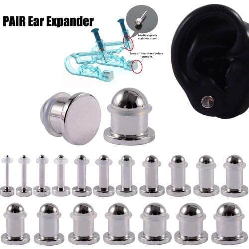 PAIR 1mm-10mm Surgical Steel Ear Gauges Expander Stretcher Ear Taper Mirror Surface Cylinder Ear Plugs Ear Piercing Gun Jewelry