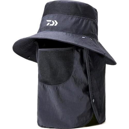 Fishing Hat Outdoor Sunscreen Mens Summer Breathable Sunshade Climbing Travel Uv Protection Big Brimmed Fishing Caps