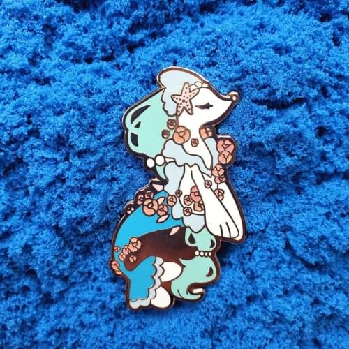 Cute Cartoon Floral Primarina Brooch Pins Enamel Metal Badges Lapel Pin Brooches Jackets Jeans Fashion Jewelry Accessories