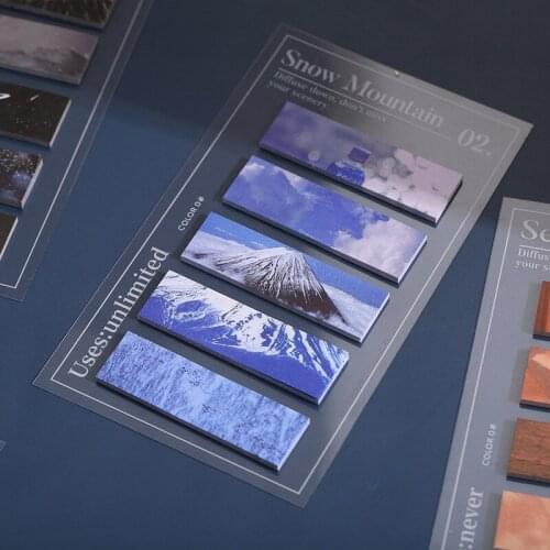 100 Sheets Memo Pad Sticky Notes Bookmark Sea Wave Floating Cloud Marker Memo Sticker Paper Student Back School Office Supplies