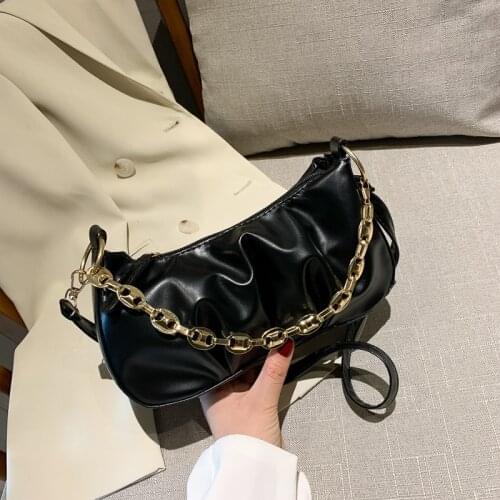 PU Leather Shoulder Dumpling Bag For Women Solid Cloud Bag Small Crossbody Bag Fashion Exquisite Female Elegant Handbags