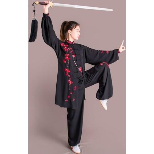 Taichi Uniform Martial Arts Morning Exercise Embroide Wushu Kungfu Clothing For Children Adult Martial Arts Wing Chun Suit 12443