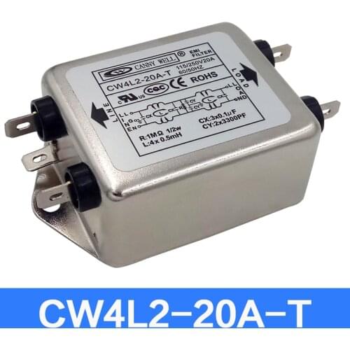 Taiwan EMI Power Supply Filter CW4L2 3A 6A 10A 20A Dual-stage S Purification Single-phase 220V AC 30A