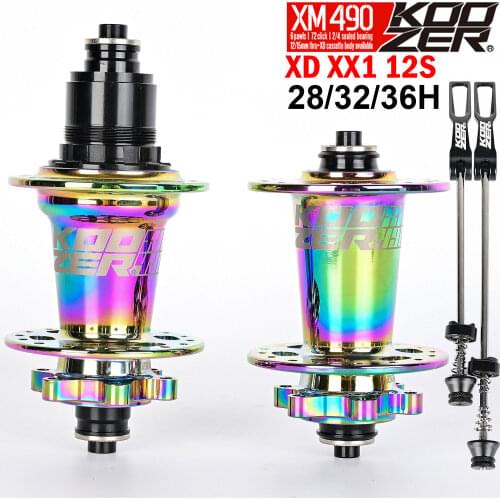 Koozer XM490 PRO Bicycle Hub XX1 XD 12Speed Cassette 4 Bearing Hubs Sealed Mountain Bike Hub QR Thru 28 32 36Holes XDR Hub