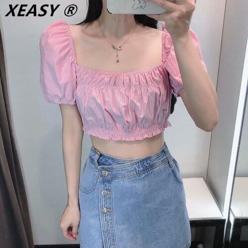 Розовые блузки XEASY China At AliExpress