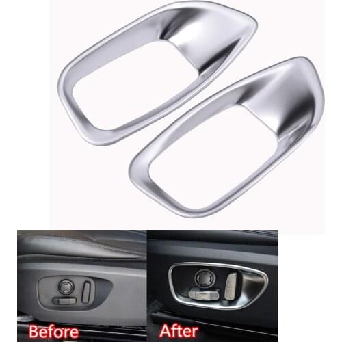 YAQUICKA Fit For Jaguar XE 2015 2016 and F-PACE 2016 Car Seat Side Adjust Button Frame Trim Styling Sticker Bezel ABS 2Pcs/set
