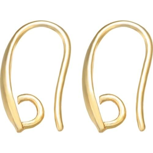 ZHUKOU two pair brass simple U-shaped earrings hook jewelry making supplies women DIY handmade accessories for jewelry VE101