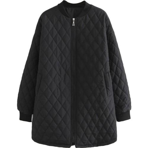 Winter Coats For Woman Plus Size Overcoat Full Sleeve Anti-Static Zipper Mid-Length Parka Cotton Jacket Female Outerwear 5XL 6XL