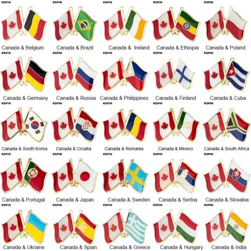 Canada Cross Flag Badge Friendship Country Flag Badge Flag Brooch National Flag Lapel Pin International Travel Pins Collections