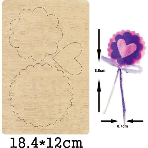 Stars Flower Birthday Cake Decor Plug-in Flag Handwork Wooden Mold Wood Die DIY Leather Cloth Paper Craft Christmas Tree Pendant