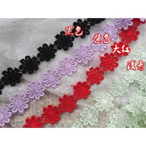 10Yards 2.0cm Daisy Flower Venice Venise Lace Applique Sewing Trims Doll Trim Embellishment Floral Ribbon DIY Garment