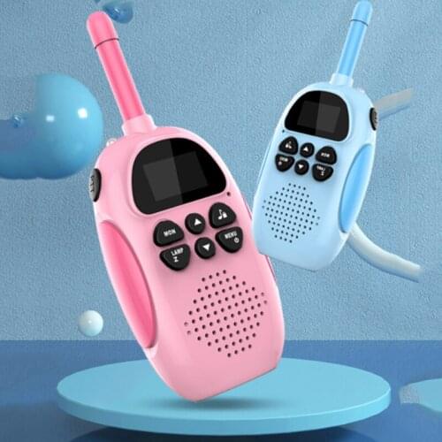 2021 Childrens Walkie Talkie Kids Mini Toys Handheld Transceiver 3KM Range Radio Lanyard Interphone For Birthday Gift 2pcs/Set