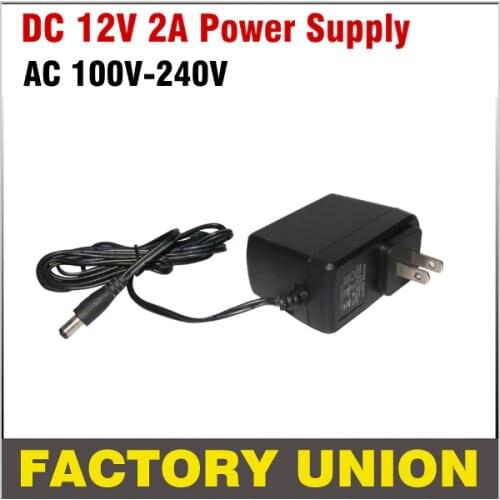 CCTV Adapter 12v 2A RoHS AC 100-240v to DC Power Supply Adapter AC DC Uk/US/UE Plug Adapter for CCTV Camera DVR System
