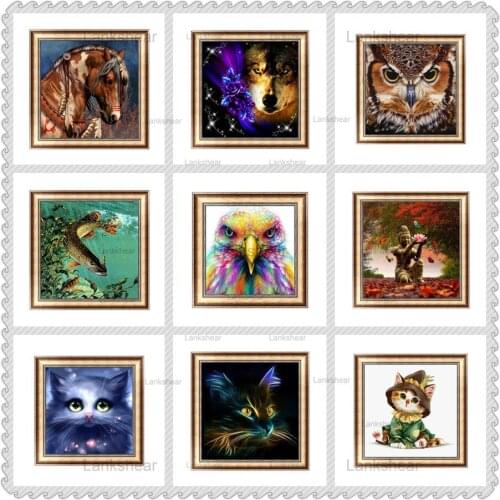 5D Diy Diamond Paintings Fashion Animal Style Colorful Abstract Figure Diamond Wall Painting Mosaic Paint Home Decor Art