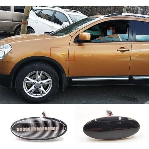 2Pcs Side Marker Lights Dynamic LED Turn Signal Light For Nissan Qashqai J10 X-trail T31 Cube Juke Leaf Micra Micra K13 Note E11