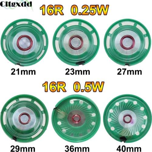 Cltgxdd 2PCS New Ultra-thin Speaker Doorbell Horn Toy-car horn 16 ohms 0.5W 0.25W 16R Speaker 21 23 27 29 36 40 mm Diameter