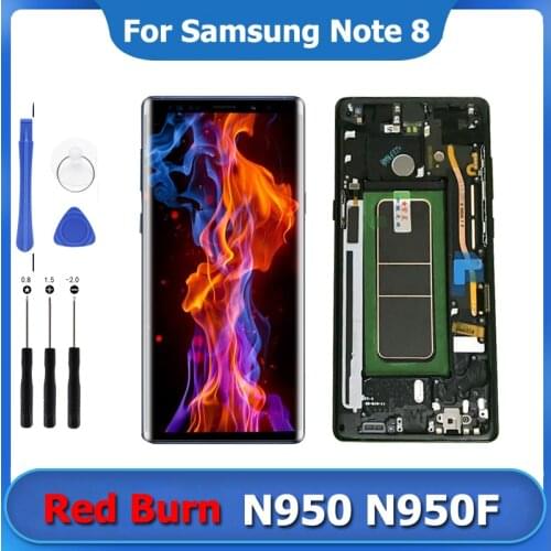 Red Shadows Note 8 Display For Samsung Galaxy Note 8 LCD With Frame 2960x1440 Note 8 SM-N950F N950A LCD Touch Screen