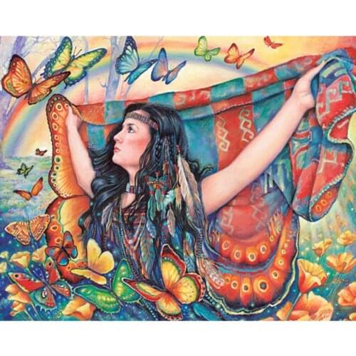 Girl Butterfly Abstract Full Square Round Stones DIY 3D Diamond Painting Kit Animal Diamond Embroidery Mosaic Cross Stitch Sale