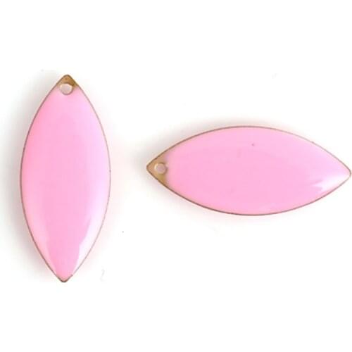 DoreenBeads Fashion Copper Enamelled Sequins Pendant Marquise Unplated Colorful Enamel DIY Charms 23mm x 10mm( 3/8"), 10 PCs