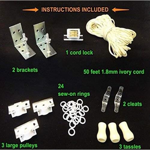 Hot Sale Roman/Blind Shade Spare Accessories in White (Cord Lock Pulleys Cord Brackets Cleats Rings Cord Condenser)