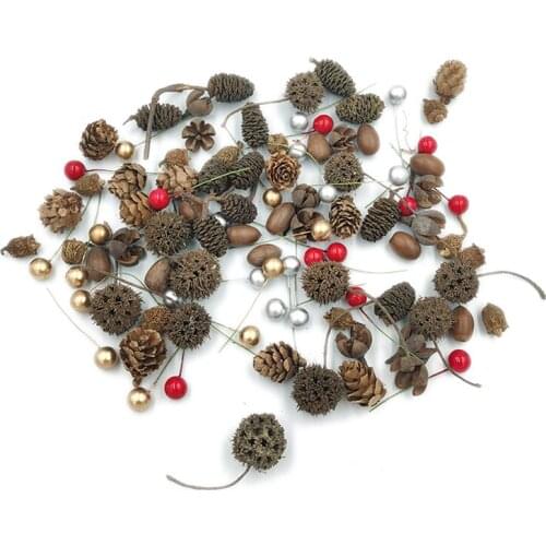 10pcs Stamens Artificial Flower Small Berries Cherry for Wedding Christmas Cake Box Wreaths Decoration (about 2-3cm)