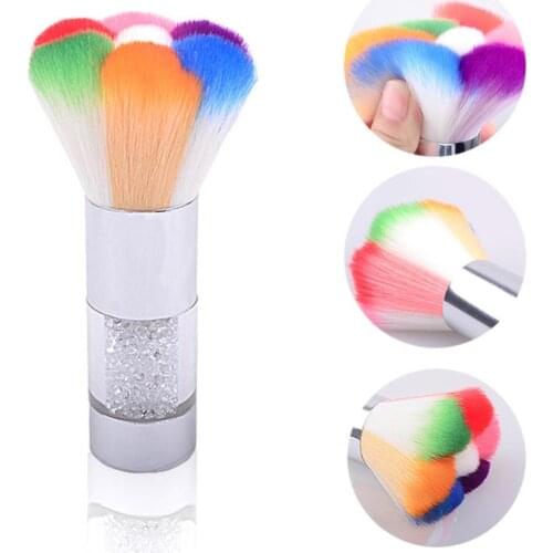 Nail Art Dust Brush Soft Head Nail Dust Clean Powder Brush Acrylic UV Gel Nail Art Cleaner Remover Brush Beauty Colorful Tool