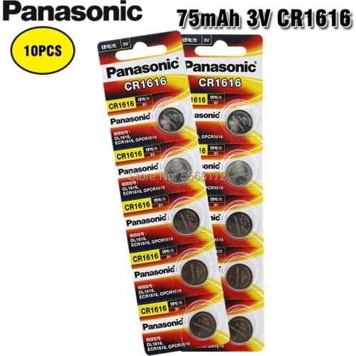 10PCS/lot PANASONIC Original CR1616 Button Cell Battery 3V Lithium Batteries CR 1616 for Watch Toys Computer Calculator Control