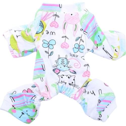 Small Dog Cat Floral JumpSuit Pajamas Shirts Pet Puppy Nightshirt Pants For Dogs Cats Small Medium