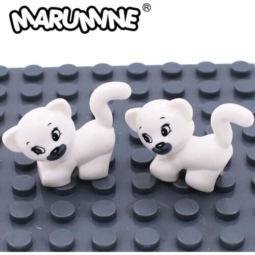 MARUMINE 93089 Cat Standing Looking Left With Bright Eyes Black Nose and Mouth DIY Building Blocks Model Kit Accessories Toys