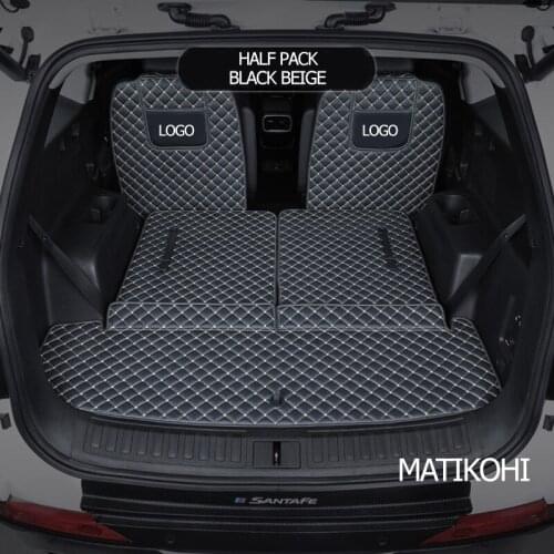 MATIKOHI leather car trunk mat For Hyundai Santa Fe 2013-2020 5seats 6seats 7seats suv cargo liner accessories interior boot