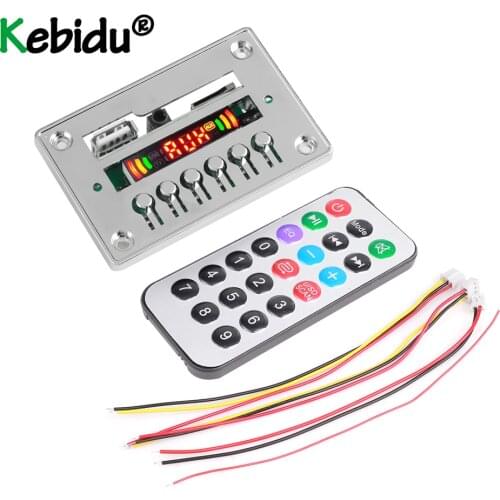 5V 12V MP3 Decoder Board Module Bluetooth 5.0 USB Music MP3 Player WMA WAV Support Recording TF Card USB FM Remote Board Module