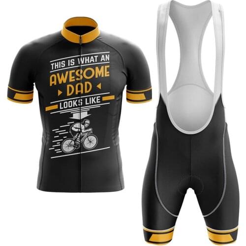 2021 Awesome Dad Mens Cycling Jersey Set Summer Clothing Road Bike Shirts Suit Bicycle Bib Shorts MTB Wear Maillot Ropa