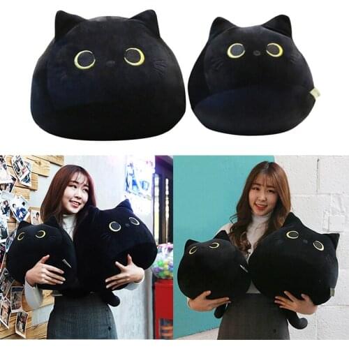Lovely Cartoon Animal Stuffed Toys Cute Black Cat Shaped Soft Plush Pillows Doll Girls Valentine Day Gifts Ornament