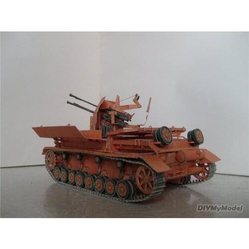 DIYMyModeI German air defense vehicle No.4 DIY Handcraft Paper Model KIT Handmade Toy Puzzles Gift Movie prop