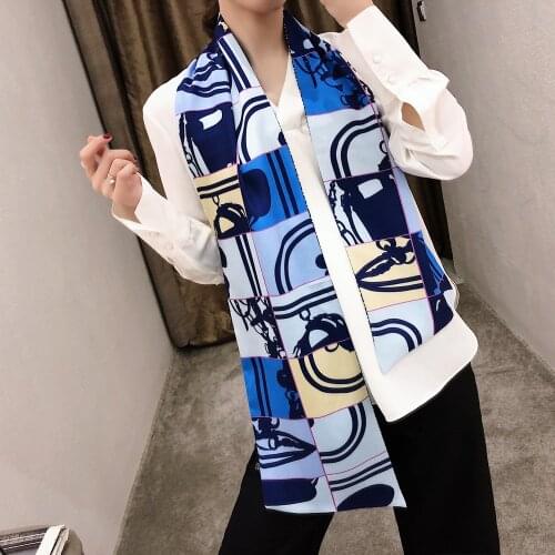 New Design Luxury Brand Double-deck Twill Scarf Women Fashion Print Hand scarf Neckerchief Silk Scarves For Ladies