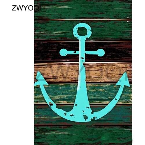 Full Round Diamond embroidery Cross stitch Anchor blackboard Full Square Diamond painting Anchor blackboard DIY3D Diamond mosaic