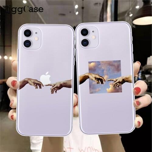 Hot Funny finger pattern clear Phone Case For iphone 11 Pro max X XR Xs max case for iPhone SE 2 2020 7 8 6 plus Cute soft Cover