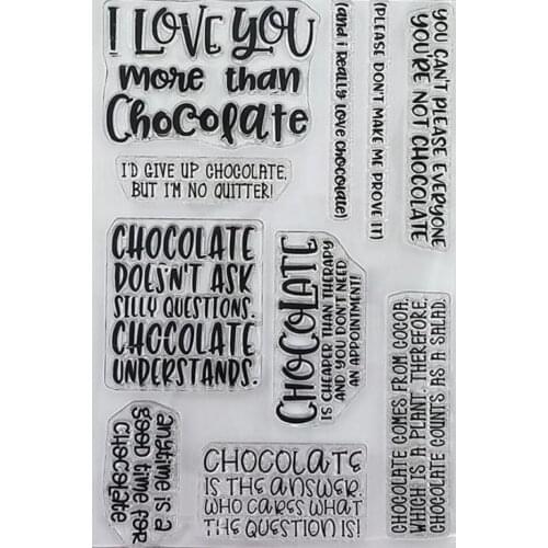 I Love Chocolate Sentiment Transparent Clear Silicone Stamp/Seal for DIY scrapbooking/photo album Decorative clear stamp A0312