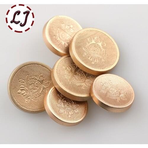 New fashion craft button 10pcs/lot 17mm/20mm gold sewing button British style decorative buttons for overcoat shirt acceissories