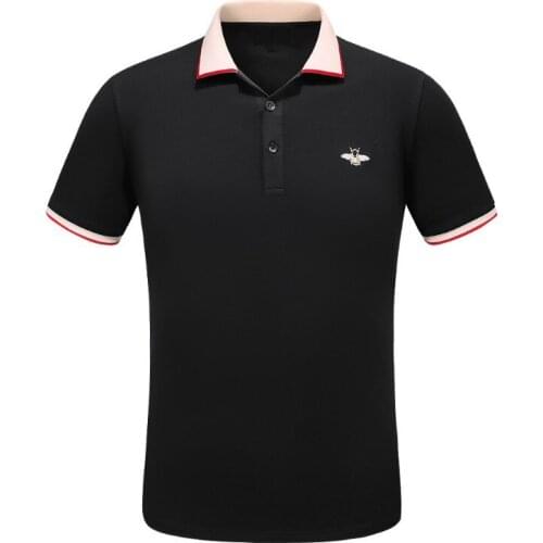 Novelty High 19 New unisex Embroidered bees Fashion Polo Shirts Shirt Hip Hop Skateboard Cotton Polos Top Tee #G4