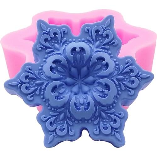 Snowflake Design Silicone Soap Molds Musse Cake Mold Decorating Christmas Mold Scented Gypsum Wax Silicone Molds