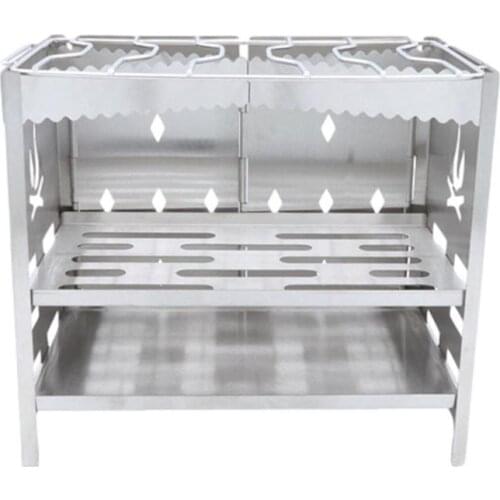 Camping Rocket Stove Stainless Steel Folding Wood Stove For BBQ Outdoor Camping Wood Stove Heating Stove Camping Supplies