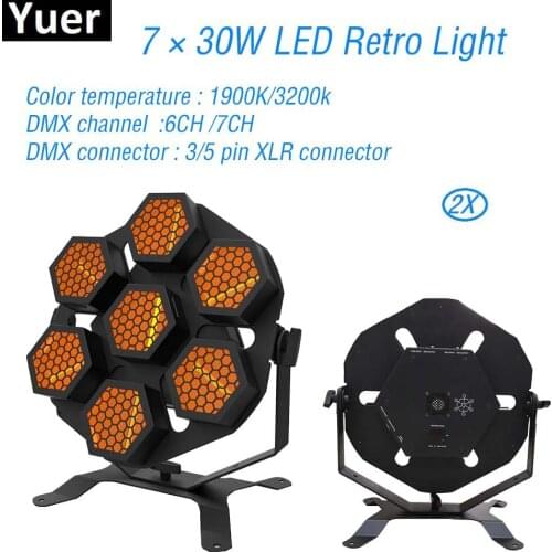 2Pcs/Lot 7x30W LED Retro Stage Lights Whirlwind Laser Projector Effect Light DJ Disco DMX Control Sound Party Stage Effect Light