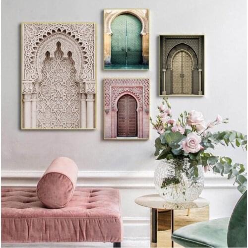 Nordic Morocco Door Vintage Posters World Famous Architecture Art Pictures Printed Living Room Canvas Painting Home Decor